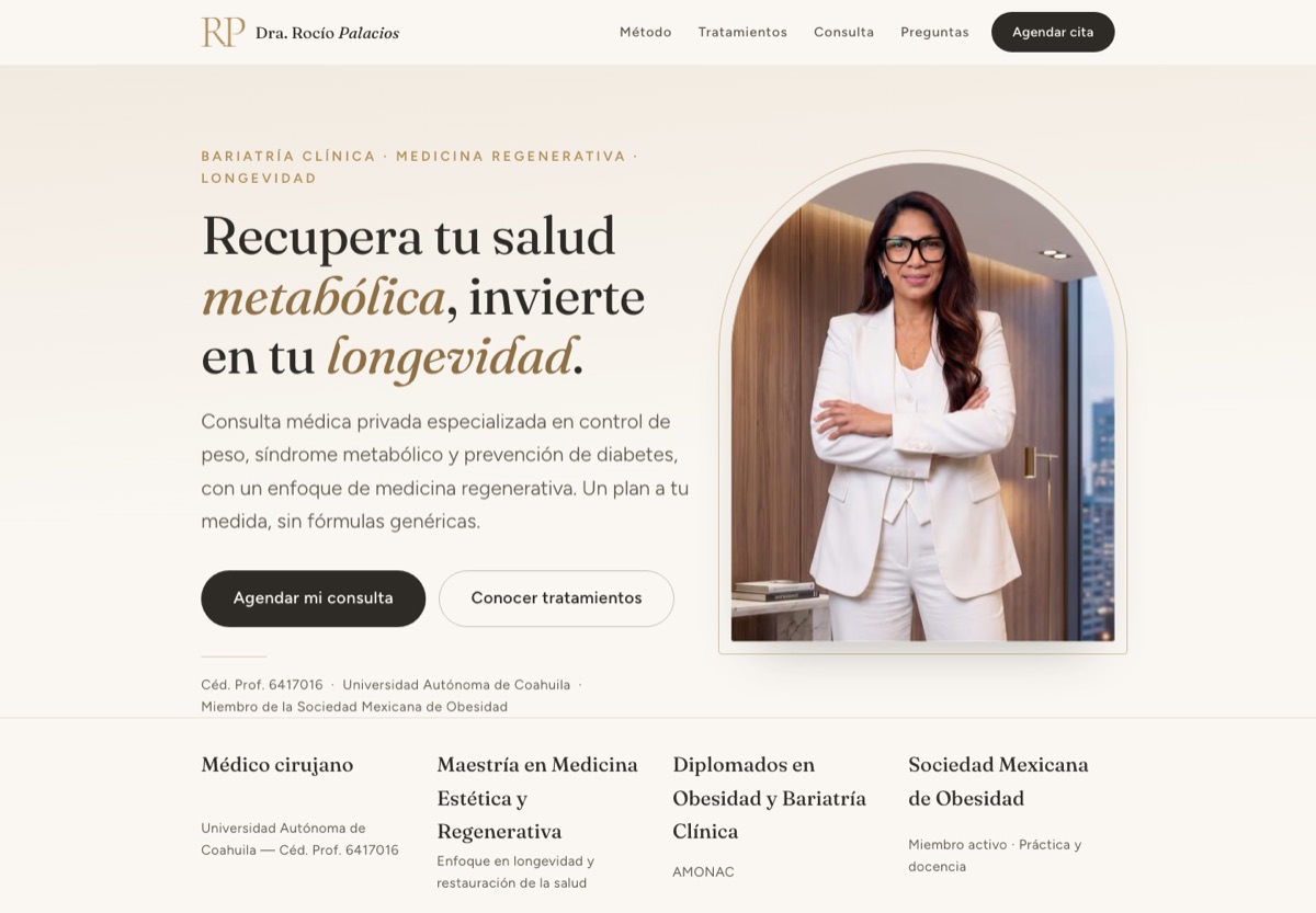 Dra. Rocío Palacios — screenshot